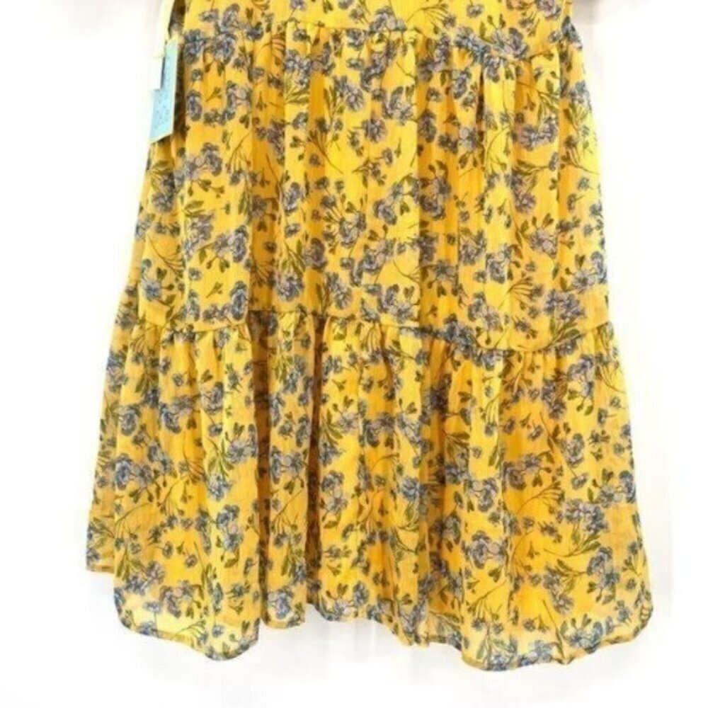 CeCe Yellow Flowy Floral Print Babydoll Dress - Picture 14 of 14